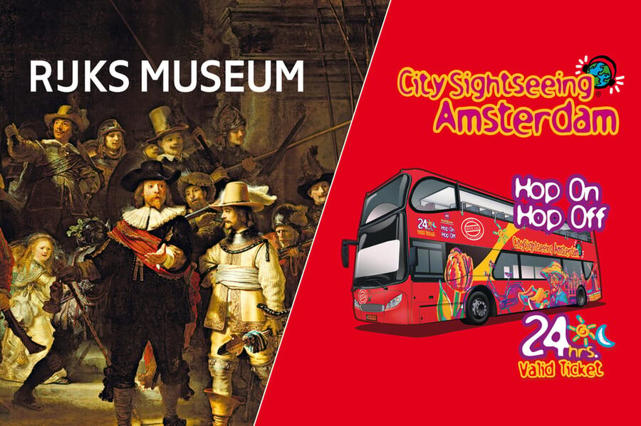 Amsterdam: Combo Rijksmuseum & Hop-On Hop-Off Bus - The red line covers Amsterdam’s classic sights