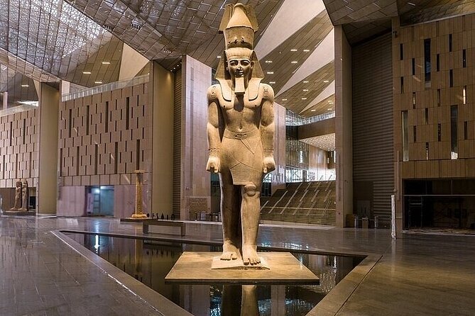 Grand Egyptian Museum, Grand staircase, New Galleries, and lunch. - Walking the Grand Staircase to the Pyramid View