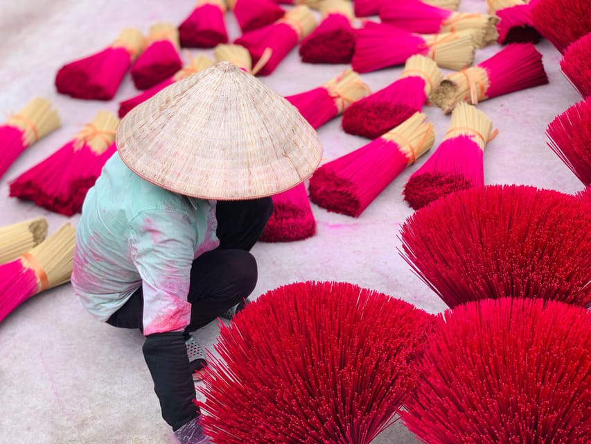 Hanoi's Artisan Trail Incense, Hat Making & Lacquer Art Tour - Key points at a glance